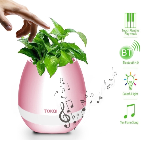 

TOKQI K3 Waterproof Egg Shell Smart Bluetooth Music Flower Pot Speaker with Light Touch Plant for Home Office Decoration(Pink)