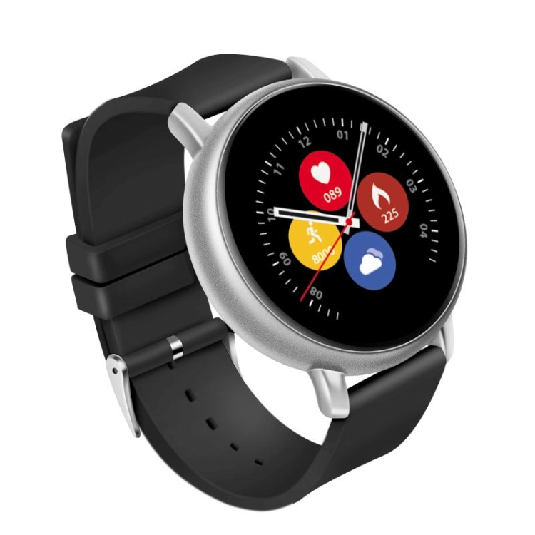

S666 IP67 Waterproof 1.22-inch Smart Watch with Silicone Strap, IPS Display, Support Bluetooth Call& Heart Rate Monitoring (Black Silver)