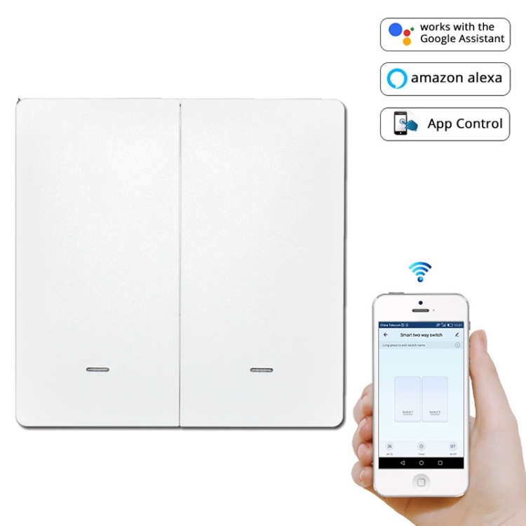 

2 Buttons Intelligent Switch Smart Wall Switch (White)