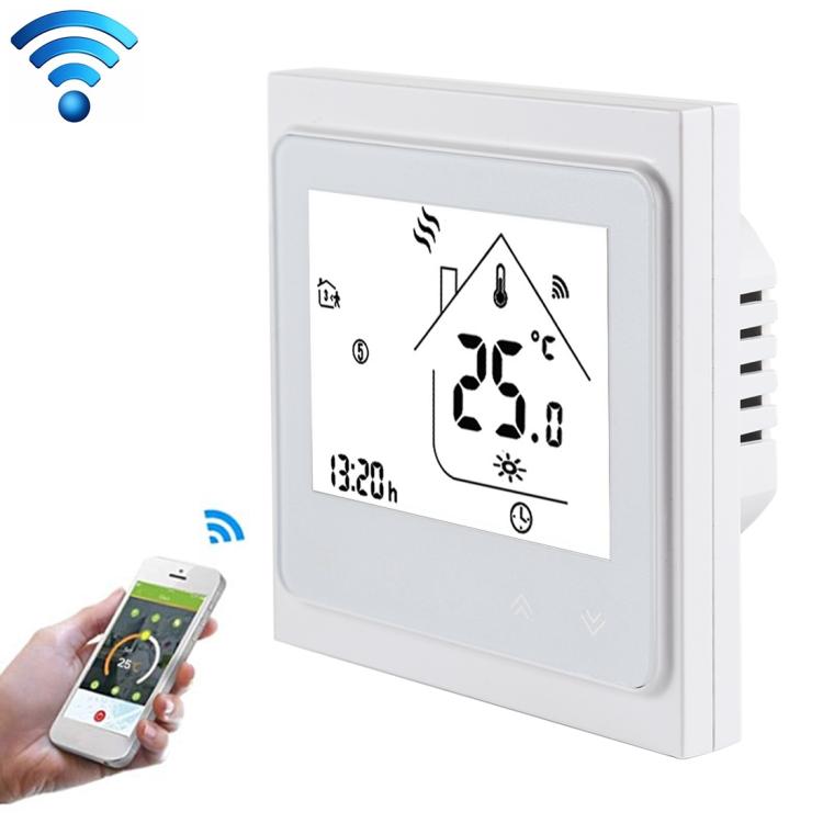 

BHT-002GBLW 16A Load Electronic Heating Type LCD Digital Heating Room Thermostat with Sensor & Time Display, WiFi Control(White)