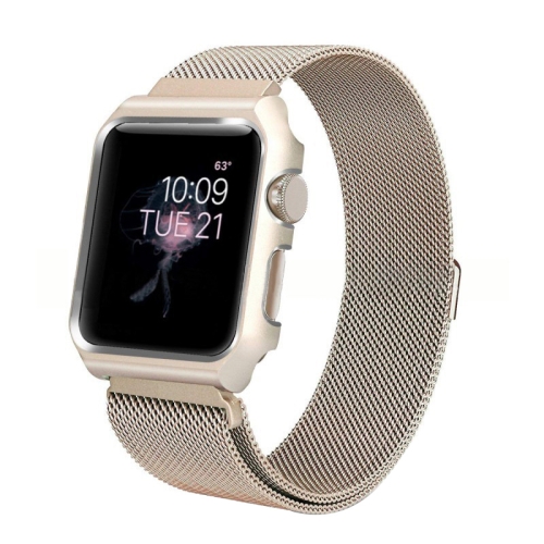 

For Apple Watch Series 3 & 2 & 1 38mm Milanese Loop Simple Fashion Metal Watch Strap(Gold)