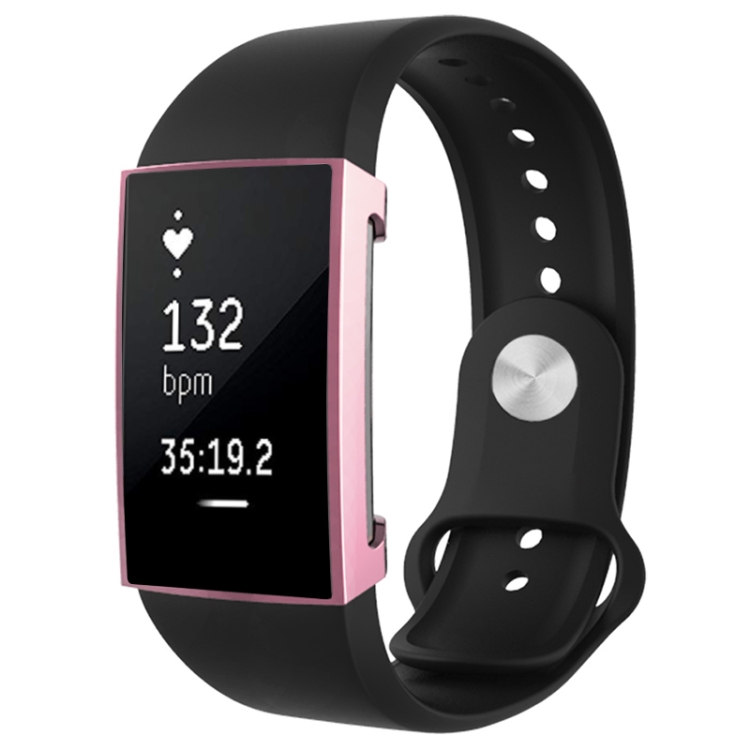 

For Fitbit Charge 2 Full Coverage Plating TPU Watch Case(Pink)