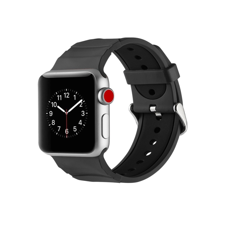

Concavo Convex Silicone Watchband for Apple Watch Series 3 & 2 & 1 42mm(Black)