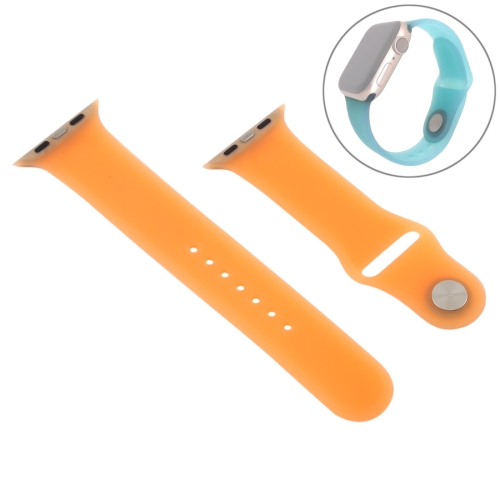 

Pure Color Silicone Wrist Strap Watchband for Apple Watch Series 5 & 4 40mm / 3 & 2 & 1 38mm(Orange)