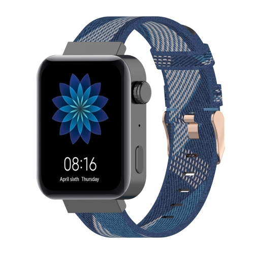 

18mm Stripe Weave Nylon Wrist Strap Watch Band for Xiaomi Mi Watch, Garmin Vivomove 3s / Vivoactive 4s(Blue)