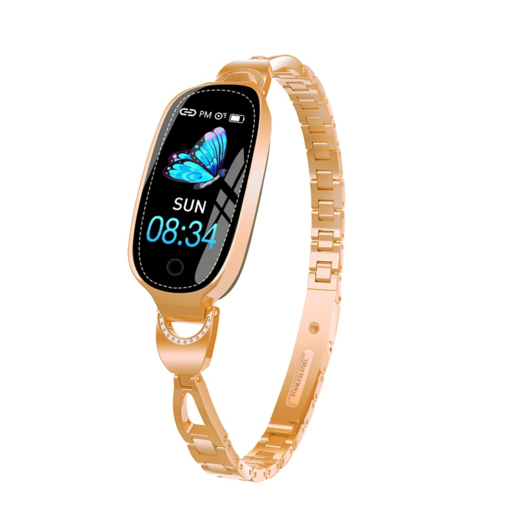 

F18 0.96 inch TFT Color Screen Metal Watch Strap Smart Bracelet, Support Call Reminder/ Heart Rate Monitoring /Blood Pressure Monitoring/Sleep Monitoring/Blood Oxygen Monitoring(Gold)