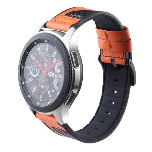 

For Galaxy Watch 22mm Smart Watch Universal Silicone Skin + Carbon Fiber Texture Watchbands (Orange)