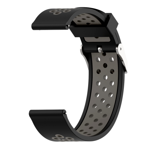 

Double Colour Silicone Sport Wrist Strap for Xiaomi Huami Amazfit Bip Lite Version 22mm (Black Grey)