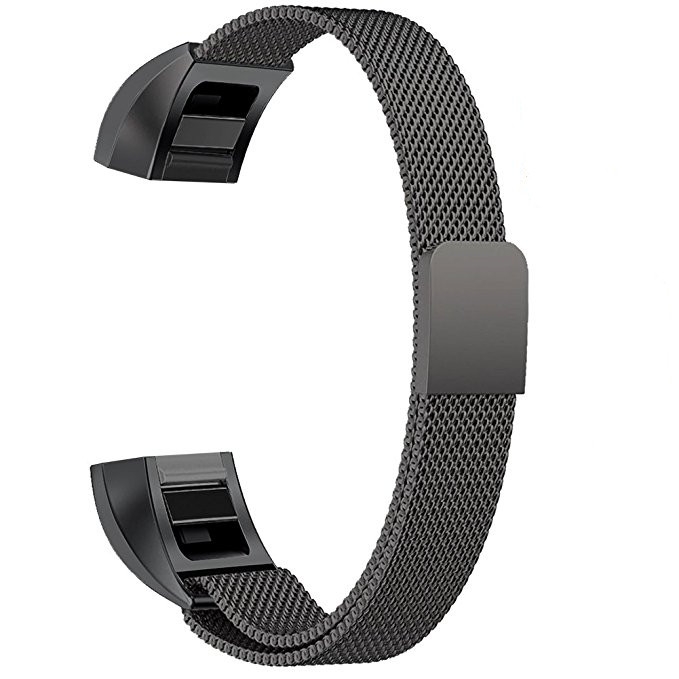 

Stainless Steel Magnet Wrist Strap for FITBIT Alta,Size:Small,130-170mm(Black)
