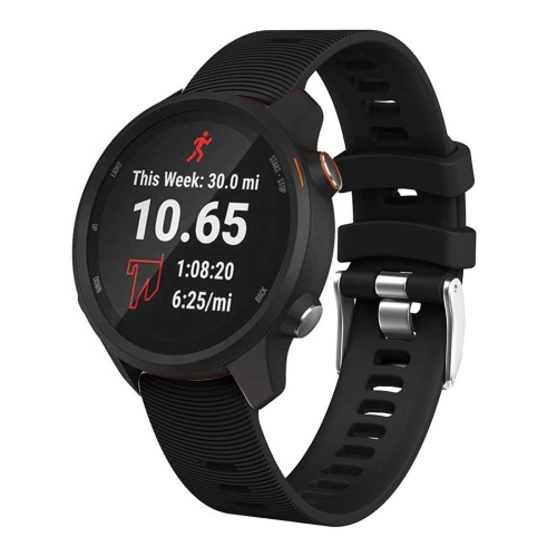 

Smart Watch Silicone Wrist Strap Watchband for Garmin Forerunner 245(Black)