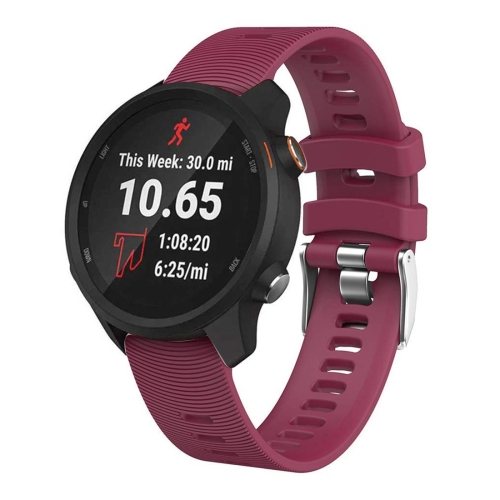 

Smart Watch Silicone Wrist Strap Watchband for Garmin Forerunner 245(Purplish Red)