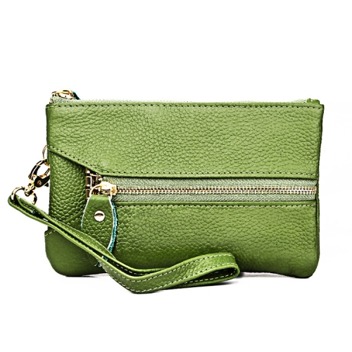 

2001 Horizontal Square Litchi Texture Wallet Clutch Bag for Ladies, with Detachable Hand Strap & 6 Key Rings(Green)