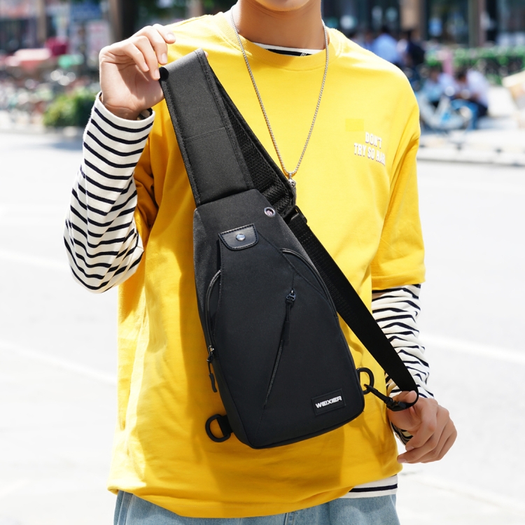 

WEIXIER 9523 Waterproof Men Leisure Style PU Leather Single Shoulder Crossbody Bag(Black)