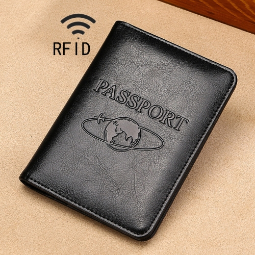 

TP-8296 Multi-functional RFID Leather Travel Passport Holder(Black)