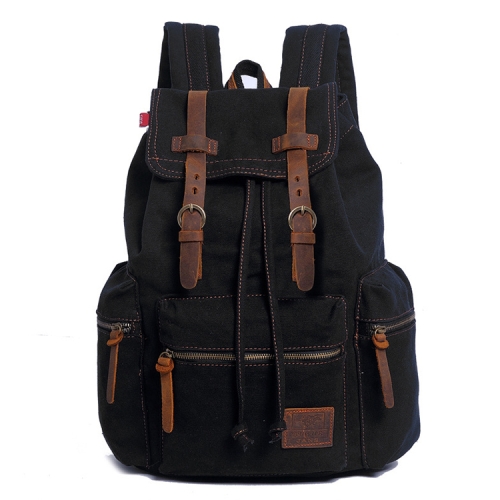 

AUGUR Men Retro Canvas Backpack Shoulders Laptop Bag(Black)