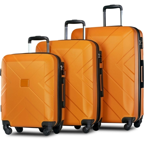 

[US Warehouse] 3 in 1 Expanable Luggage Sets with Spinner Wheels & TSA Lock(Orange)