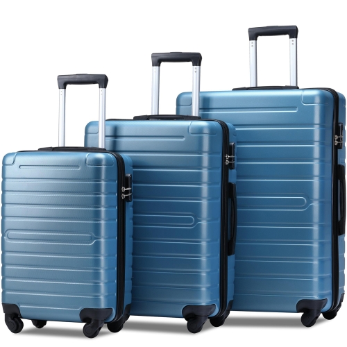 

[US Warehouse] 3 in 1 Lightweight Hardshell Luggage Sets Spinner Suitcase with TSA Lock(Steel Blue)