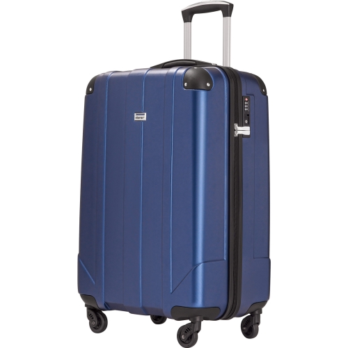 

[US Warehouse] 20 inch PET Light Weight Carry-on Protective Corners Spinner Luggage Suitcases, Built-in TSA(Blue)