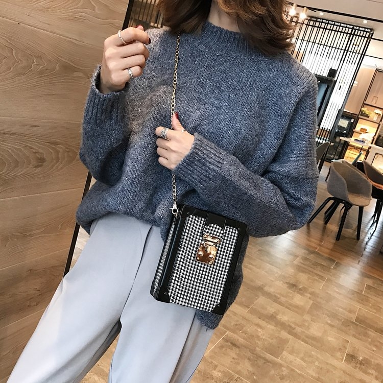 

Casual Wool Shoulder Bag Ladies Handbag Messenger Bag (Black)