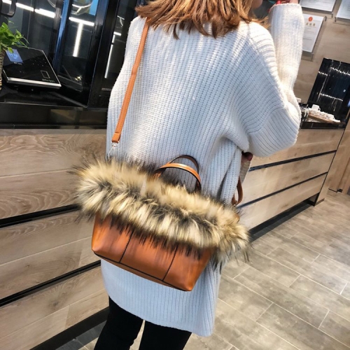 

Leisure Fashion PU Leather Slant Shoulder Bag(Brown)
