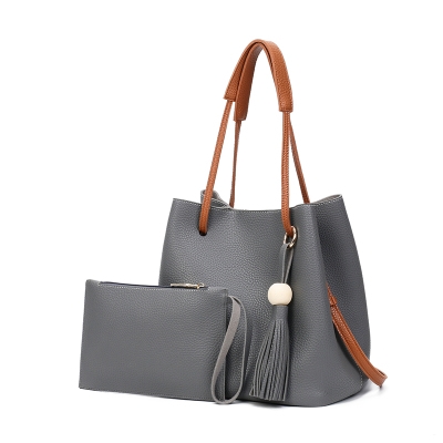 Handbag large capacity simple bucket bag female texture light retro breath shoulder bag