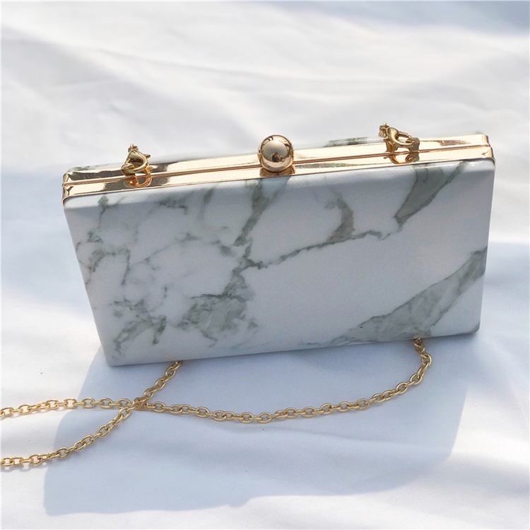 

Dinner Mini Marble Striped Shoulder Chain Bag
