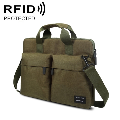 

Cartinoe 12 inch ANTI-RFID Fashion Comfortable Breathable Polyester Laptop Bag with Handle & Shoulder Strap(Army Green)