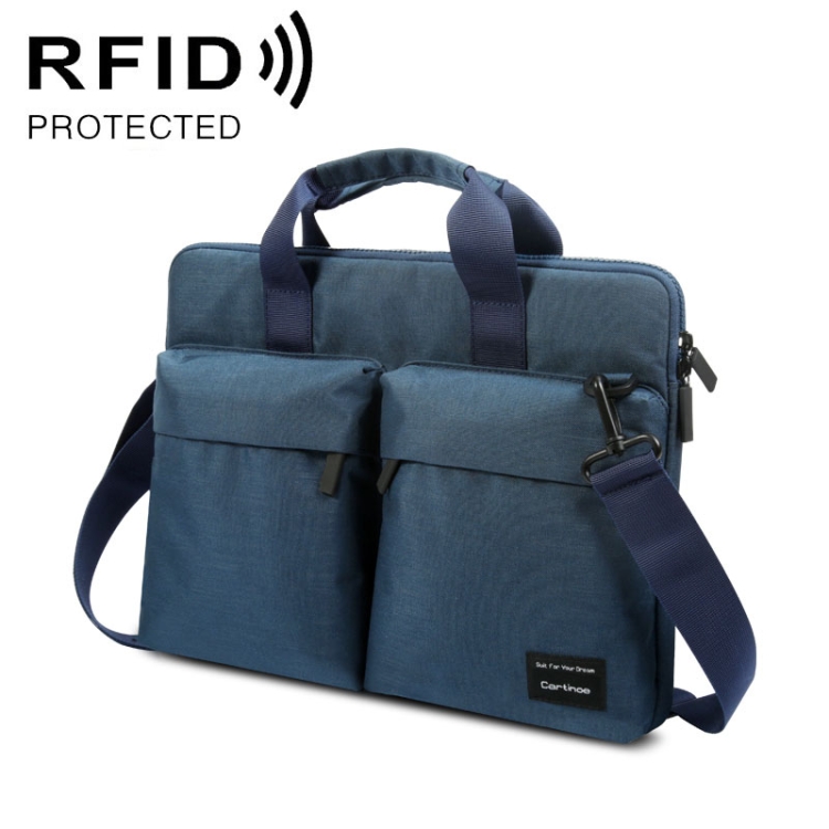 

Cartinoe 15.6 inch ANTI-RFID Fashion Comfortable Breathable Polyester Laptop Bag with Handle & Shoulder Strap(Dark Blue)
