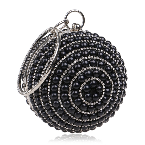 

Ball Shape Women Fashion Banquet Party Pearl Handbag(Black)