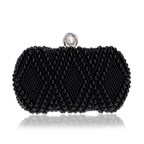 

Women Fashion Banquet Party Pearl Handbag Single Shoulder Crossbody Bag (Black)