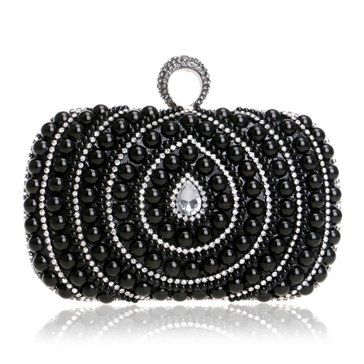 

Women Fashion Banquet Party Pearl Handbag (Black)