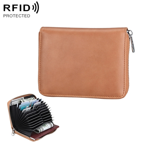

Antimagnetic RFID Multi-functional Genuine Leather Card Package (Amber)
