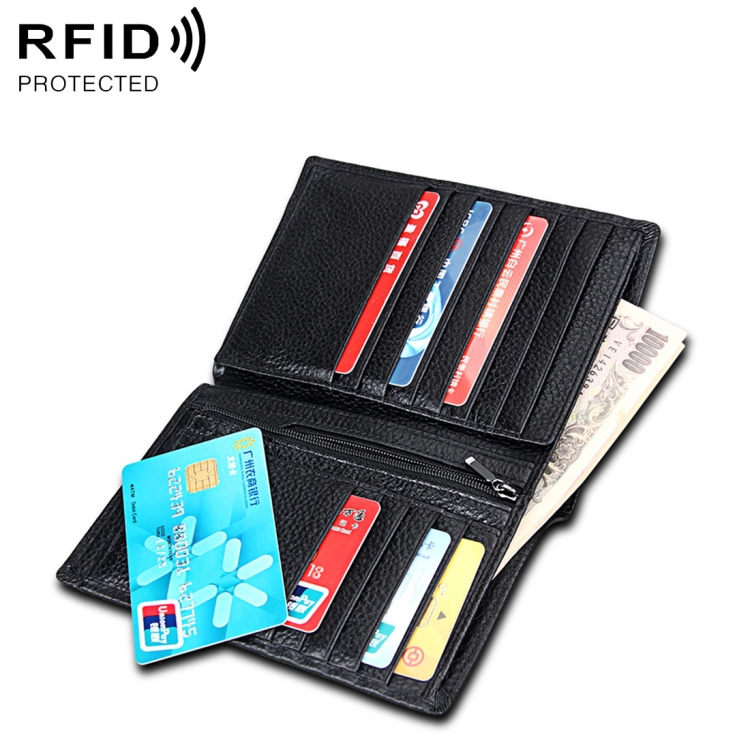 

8219 Antimagnetic RFID Men Multi-functional Wallet Card Bag Passport Package