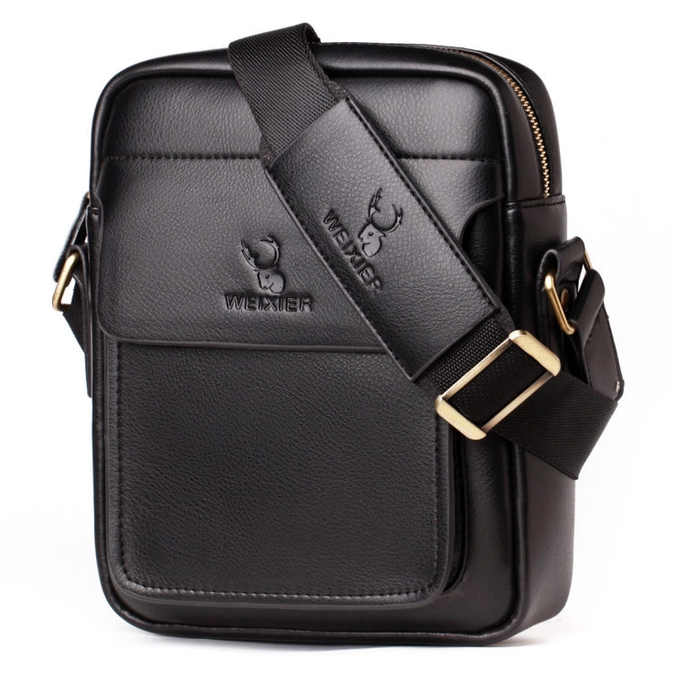 

WEIXIER 8617 Business Casual PU Leather Shoulder Bag for Men, Size: 26 x 22 x 10cm (Black)