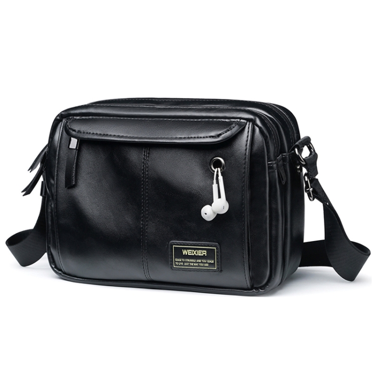 

8603 Fashion Men Single Shoulder Bag Cross Handbag Recreational Sports Skew Bag (Black)