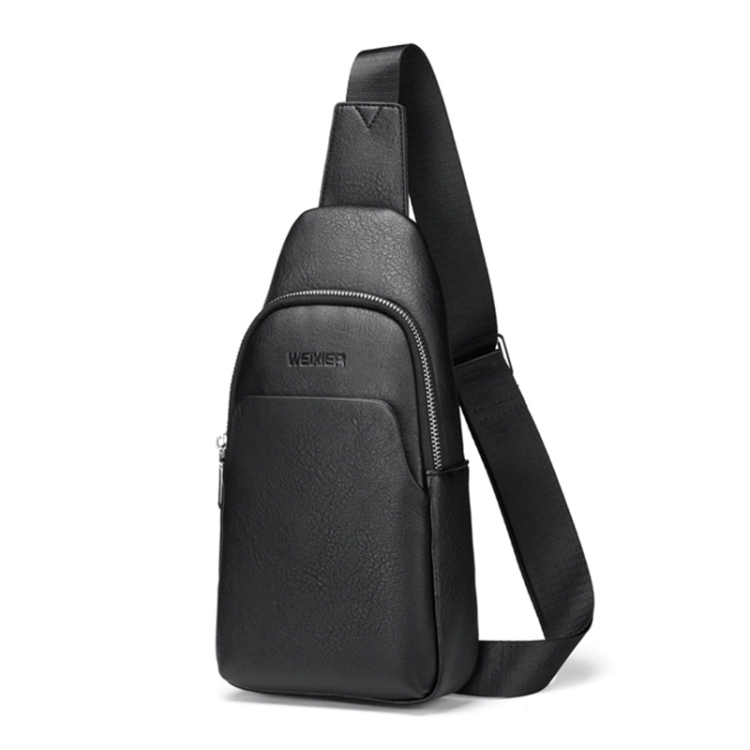 

WEIXIER 9505 Multifunctional PU Waterproof Outdoor Sports Chest Pack Single Shoulder Bag (Black)