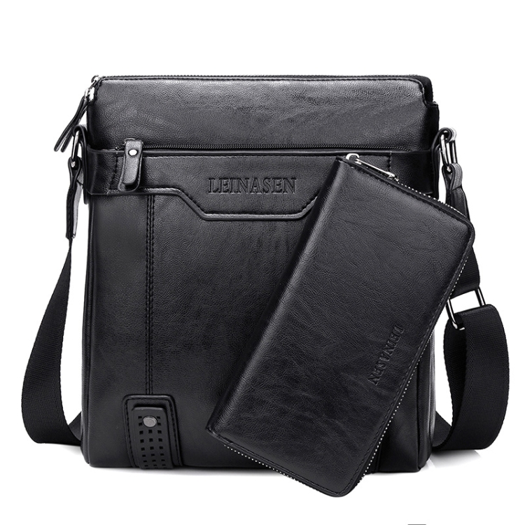 

WEIXIER 15036 Multifunctional Men Business Messenger Bag Single Shoulder Bag with Handbag (Black)