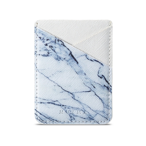

MUXMA White Marble Leather Pocket Card Mini Mobile Phone Case 3M Plastic Credit Card Mobile Phone Back Stickers Card Package Card Sets (White)