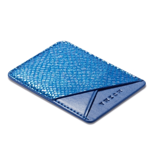 

MUXMA Bright Snakeskin Pocket Card Mini Mobile Phone Case 3M Plastic Credit Card Set (Blue)