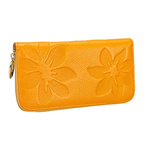 

91 Litchi Texture Women Large Capacity Hand Wallet Purse Phone Bag with Card Slots(Yellow)