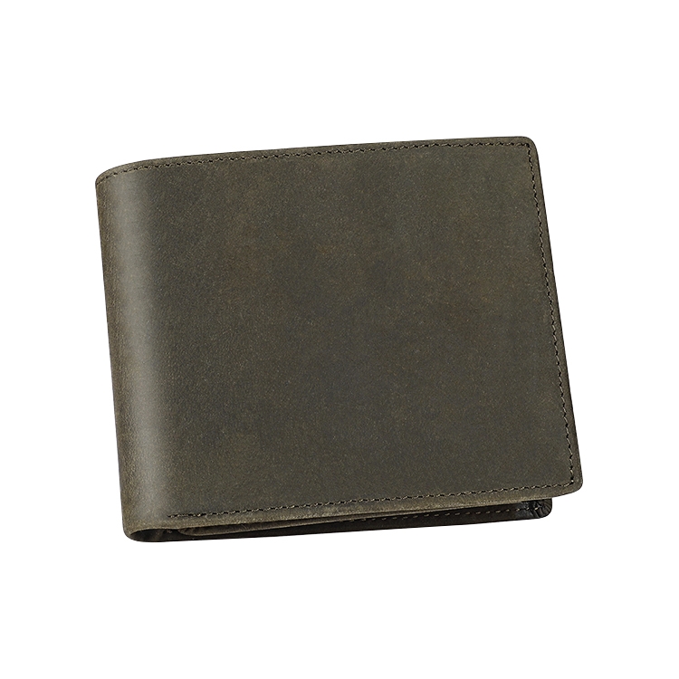 

8022 Men Retro Sewing Top-grain Leather Wallet(Dark Gray)