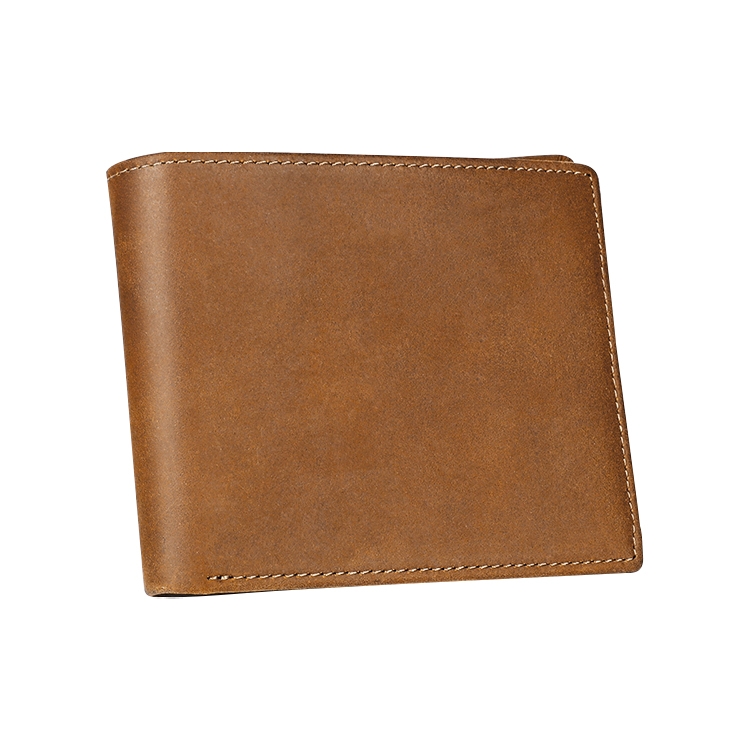 

8022 Men Retro Sewing Top-grain Leather Wallet(Brown)