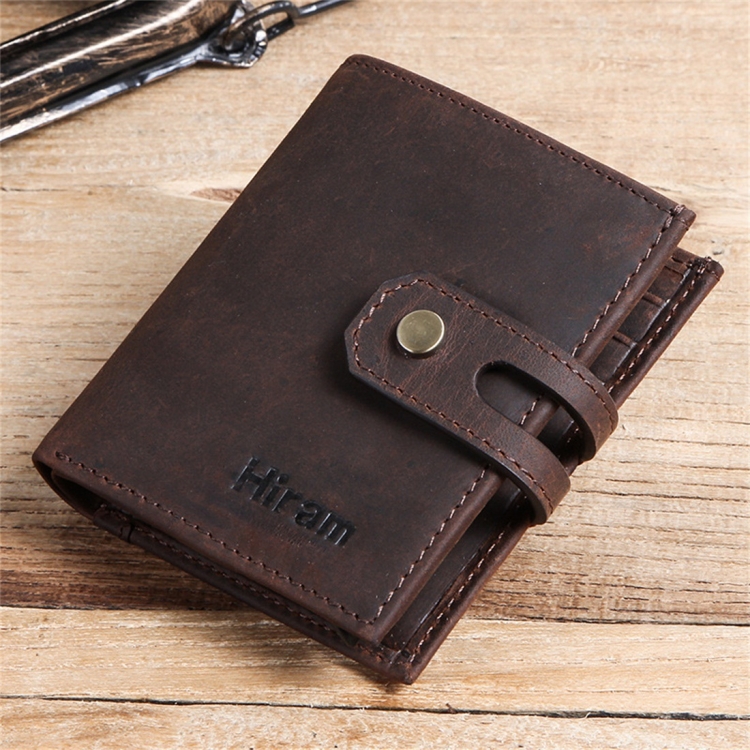

H-iram H1013 Multi-function Retro Crazy Horse Leather Zipper Coin Purse Card Bag Wallet(Coffee)