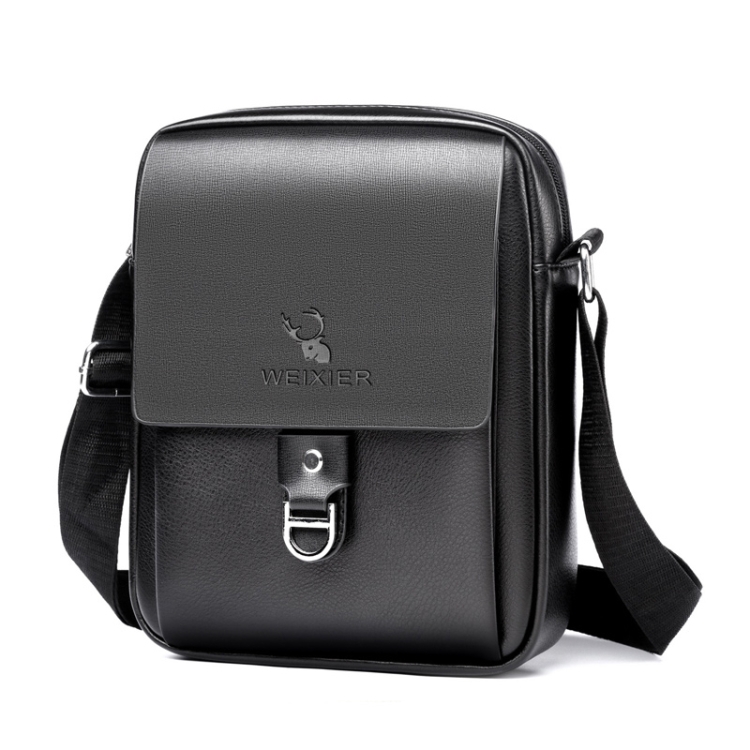 

WEIXIER 8643 Men Business Casual PU Leather Handbag Crossbody Bag (Black)