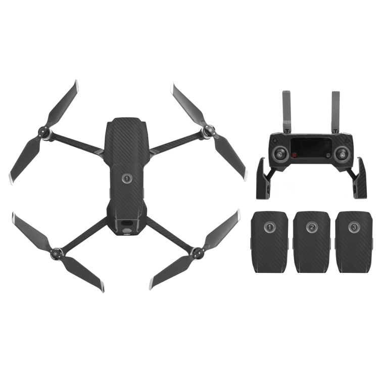 

Sunnylife Carbon Fiber Waterproof All-surround 3D PVC Sticker Kit for DJI Mavic 2 Pro / Zoom Drone Quadcopter(Black)