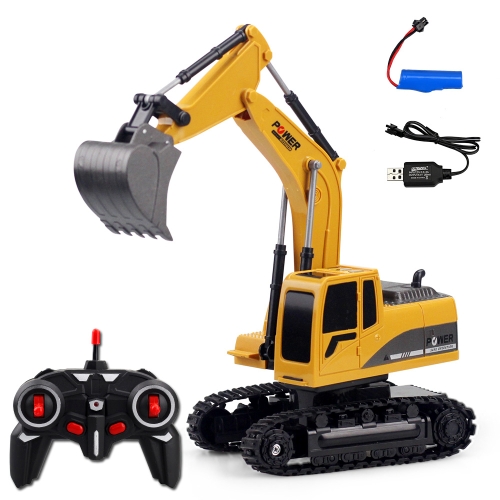 

258-1 5 Channel 2.4G 1/24RC Remote-controlled Engineering Plastic Excavator Charging RC Car