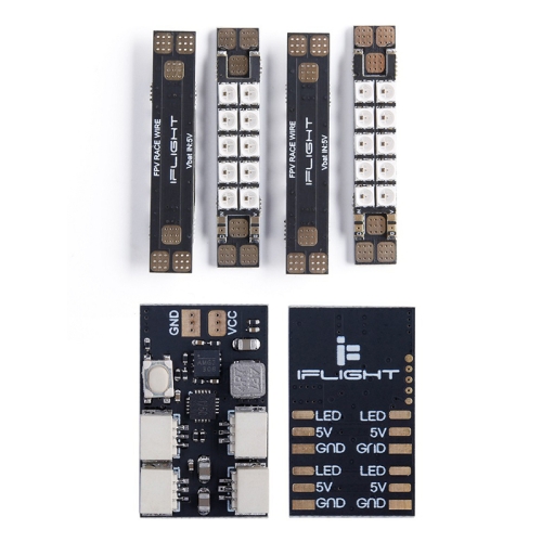 

4 PCS / Set iFlight 8x45mm 40A PDB RGB Multi-colors Led Strips Race Wire + Light Control Module for Flight Controller RC Drone FPV Racing Accessory