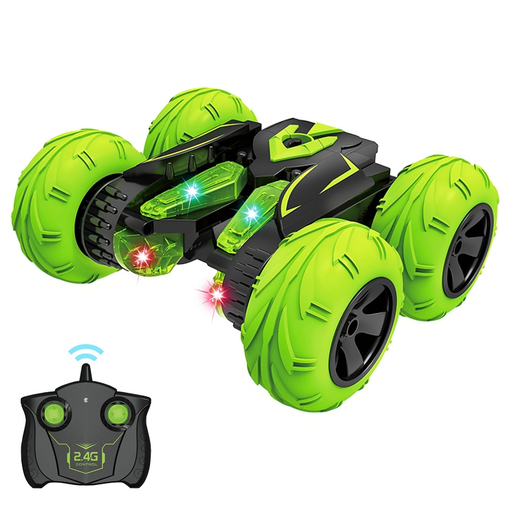 

[US Warehouse] 2.4G Wireless Remote Control Car Toy Double Sided 360 Degree Rotating Stunt Car with Headlight