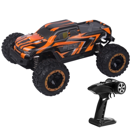 

SG-1601 Brushless Version 2.4G Remote Control Competitive Bigfoot Off-road Vehicle 1:16 Sturdy and Playable Four-wheel Drive Toy Car Model with LED Headlights & Head-up Wheels (Orange)
