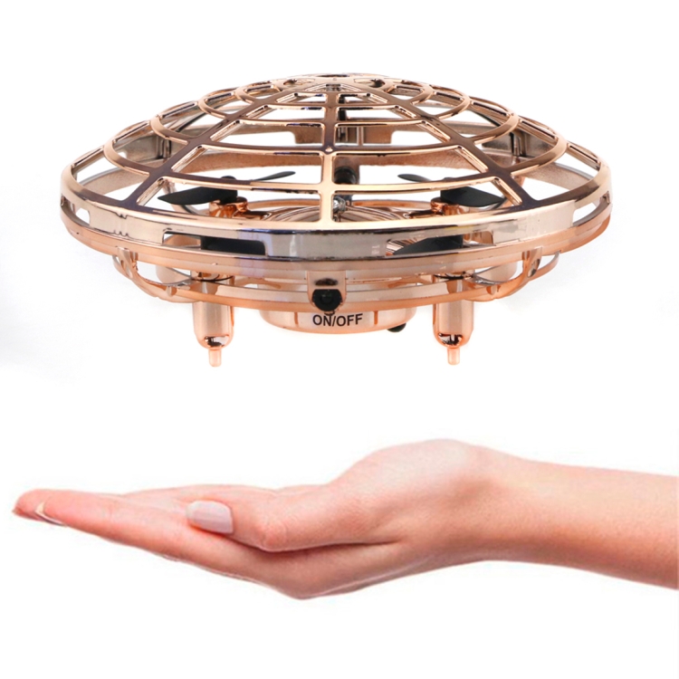 

HXB-003R Infrared Sensing Control Mini Drone Four Axis Aircraft, Support Altitude Hold Mode, Easy Throw to Fly, Fast and Slow Speed, Anti-Collision(Gold)